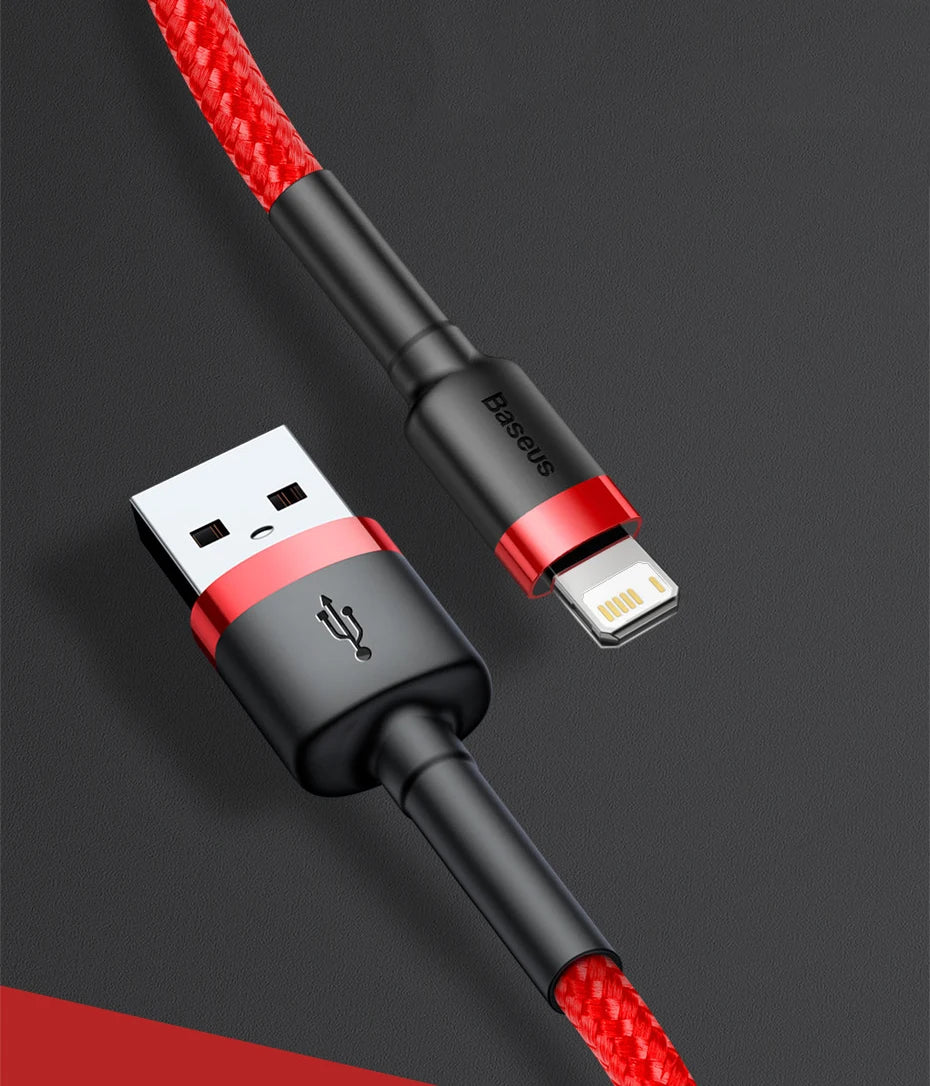 Baseus USB Cable for iPhone14 13 12 11 Pro Max Xs X 8 Plus Cable 2.4A Fast Charging Cable for iPhone Charger Cable USB Data Line