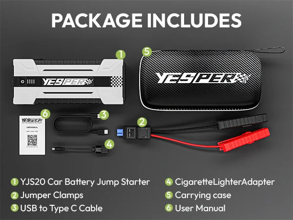 YESPER 4120A Car Jump Starter 26800mAh Power Bank Car Booster Auto Emergency Booster Starting Device Jump Start