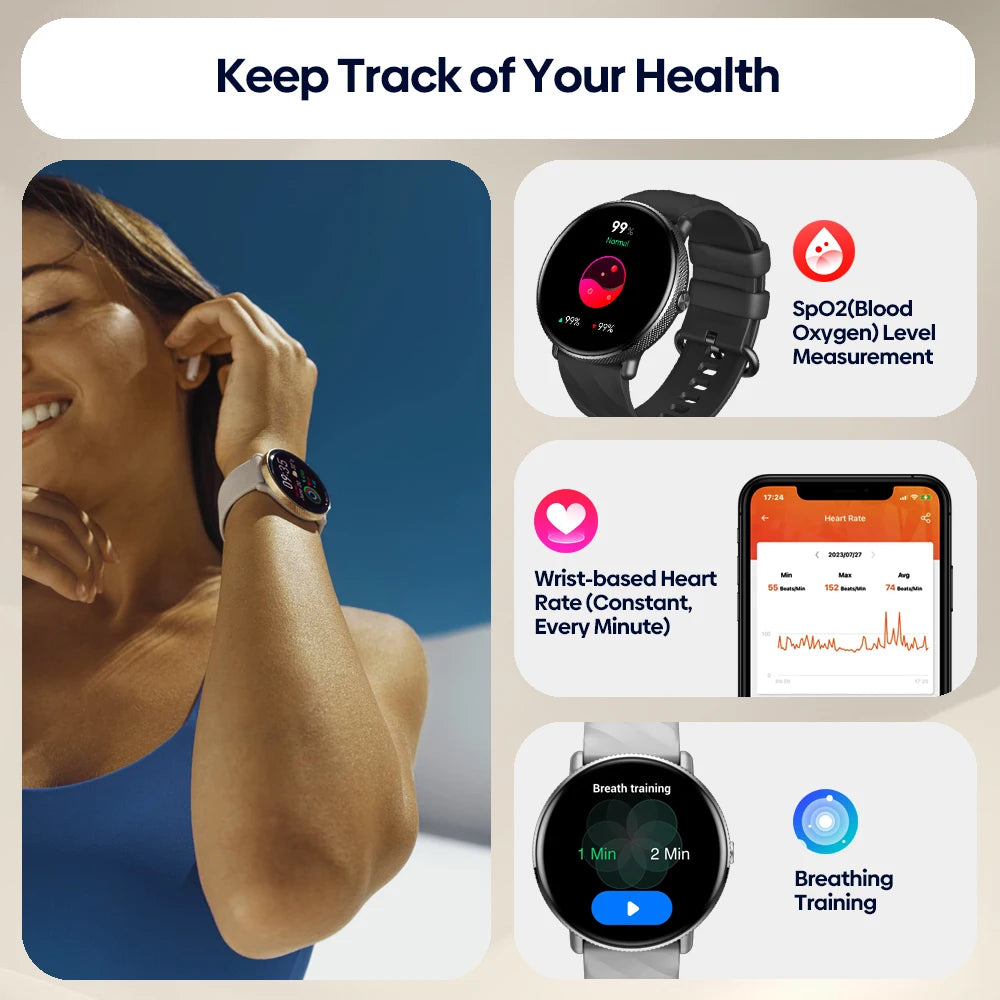 Zeblaze GTR 3 Pro Voice Calling Smart Watch 1.43'' AMOLED Display 316L Stainless Steel Fitness Tracking Smartwatch For Men Women