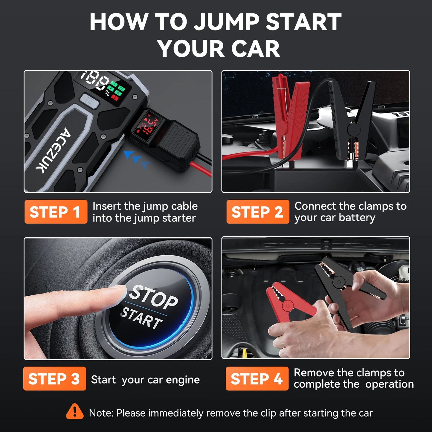 12V Car Jump Starter 4000A Car Battery Starter 21800mAh Portable Power Bank Booster Auto Starting Device Emergency Start