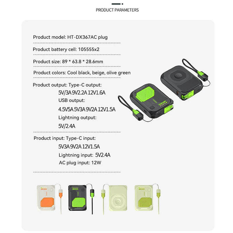 Xiaomi Magsafe Power Bank 100000mAh With Plug and Phone Holder 4-in-1 Multifunctional PD22.5W Wireless Fast Charging Powerbank