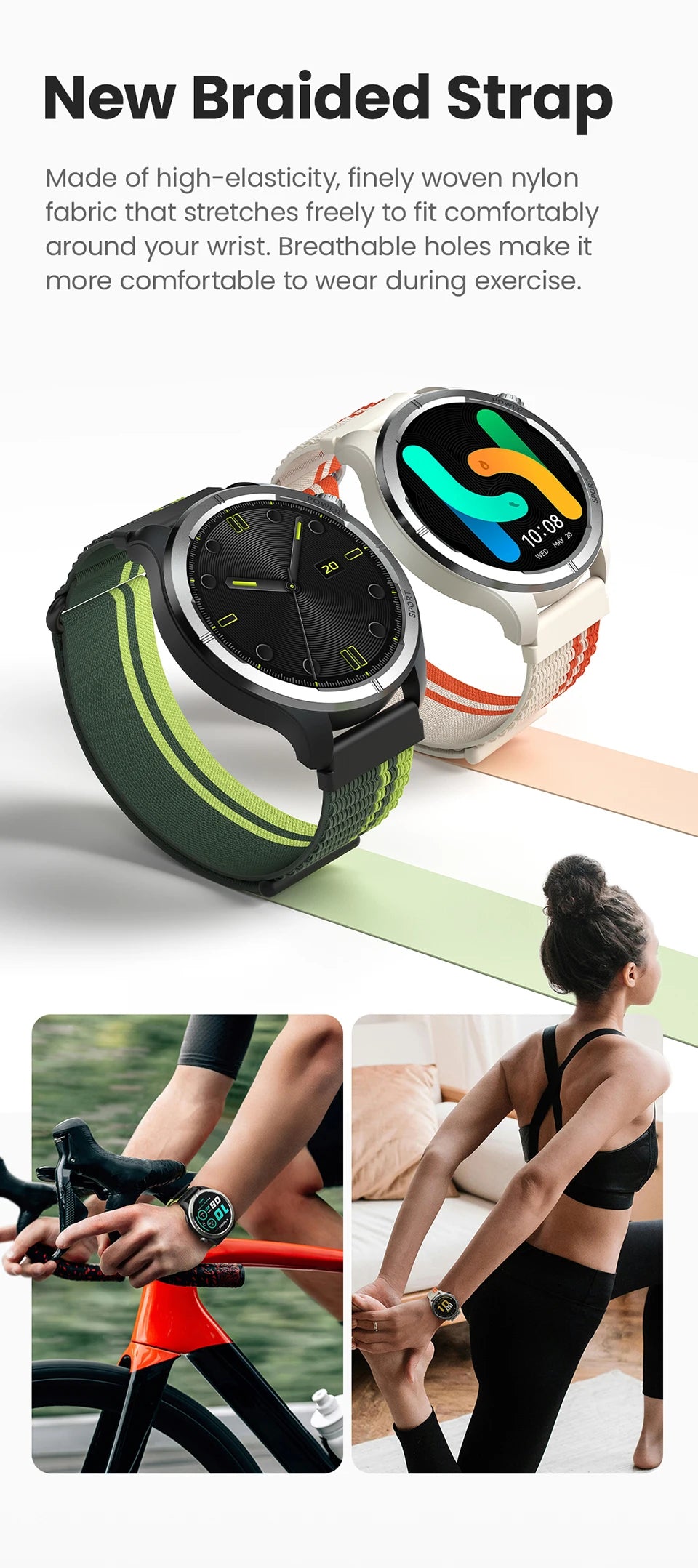 HAYLOU Solar Neo Smart Watch 1.53'' HD Display Bluetooth Call 24H Health Monitoring Smartwatchs Men Women Smart Sport Watchs