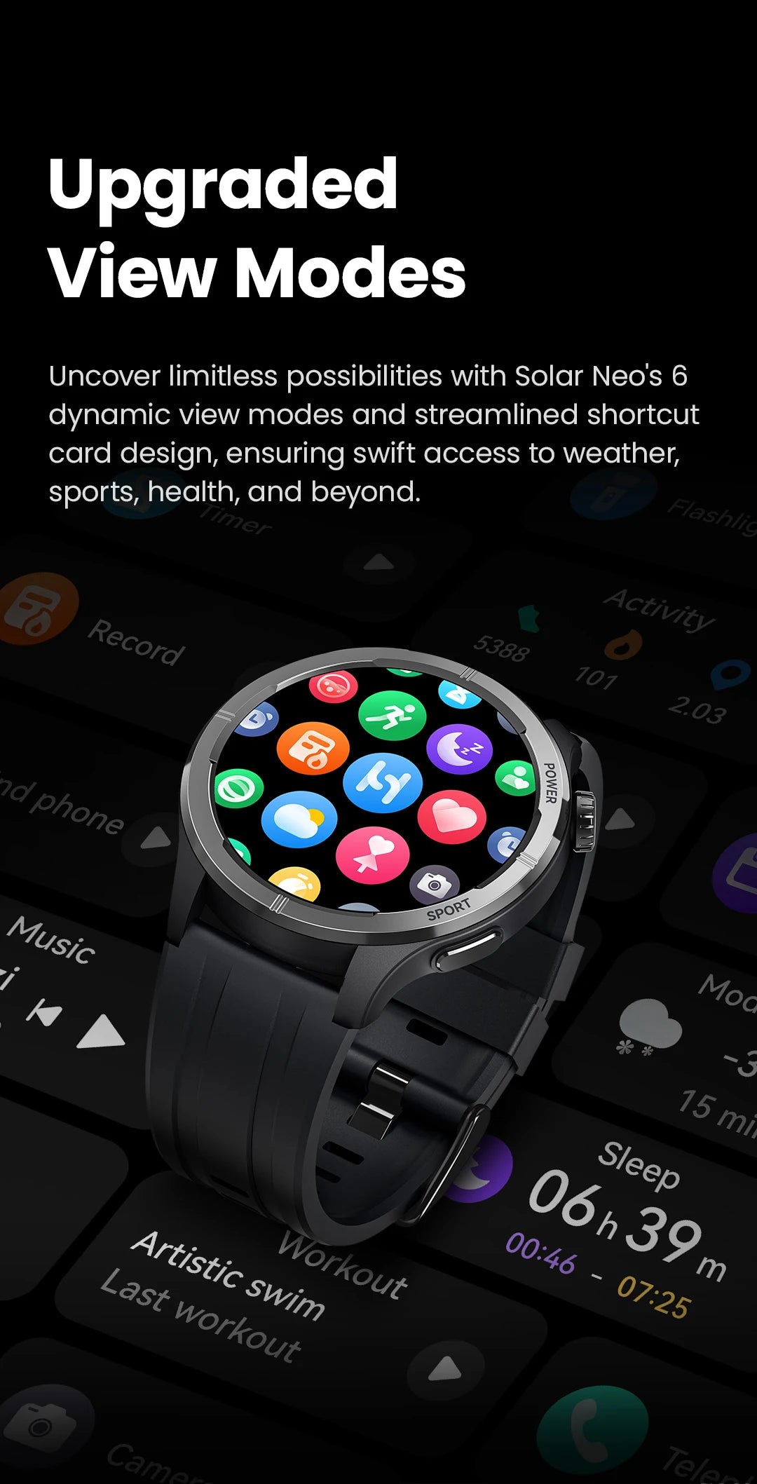 HAYLOU Solar Neo Smart Watch 1.53'' HD Display Bluetooth Call 24H Health Monitoring Smartwatchs Men Women Smart Sport Watchs