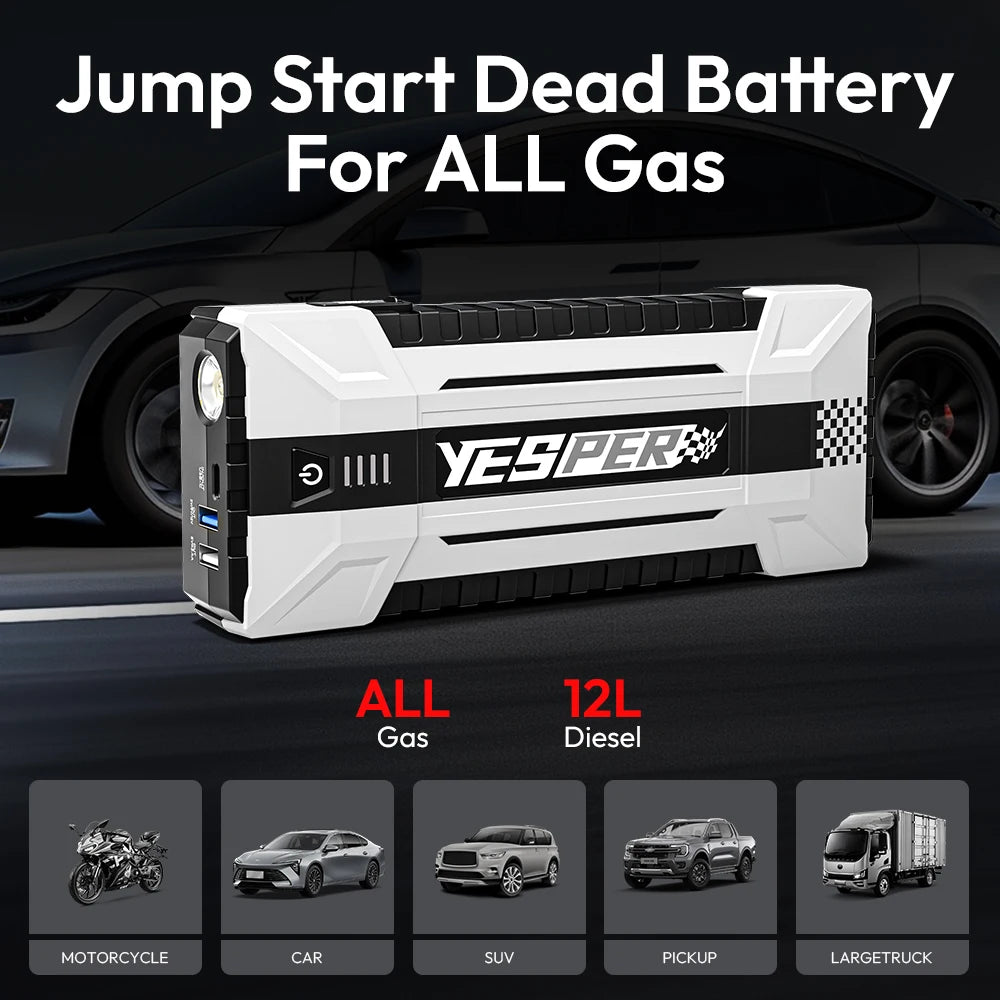 YESPER 4120A Car Jump Starter 26800mAh Power Bank Car Booster Auto Emergency Booster Starting Device Jump Start