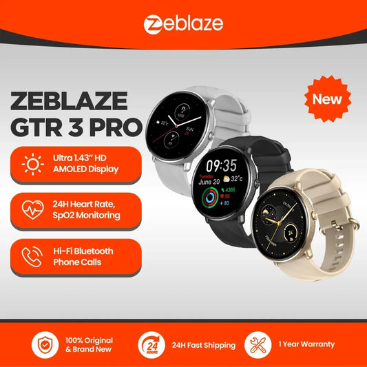 Zeblaze GTR 3 Pro Voice Calling Smart Watch 1.43'' AMOLED Display 316L Stainless Steel Fitness Tracking Smartwatch For Men Women