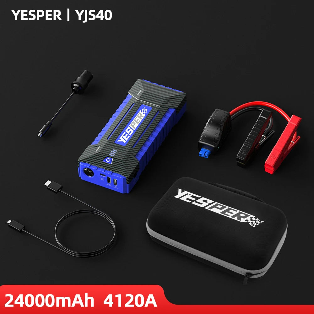 YESPER 4120A Car Jump Starter 26800mAh Power Bank Car Booster Auto Emergency Booster Starting Device Jump Start