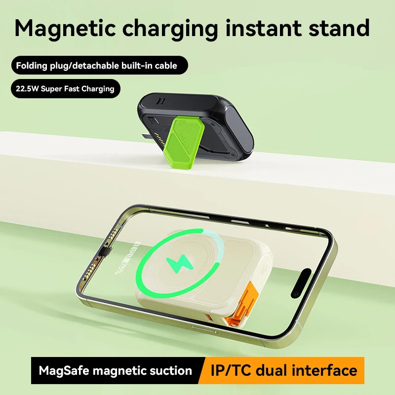 Xiaomi Magsafe Power Bank 100000mAh With Plug and Phone Holder 4-in-1 Multifunctional PD22.5W Wireless Fast Charging Powerbank