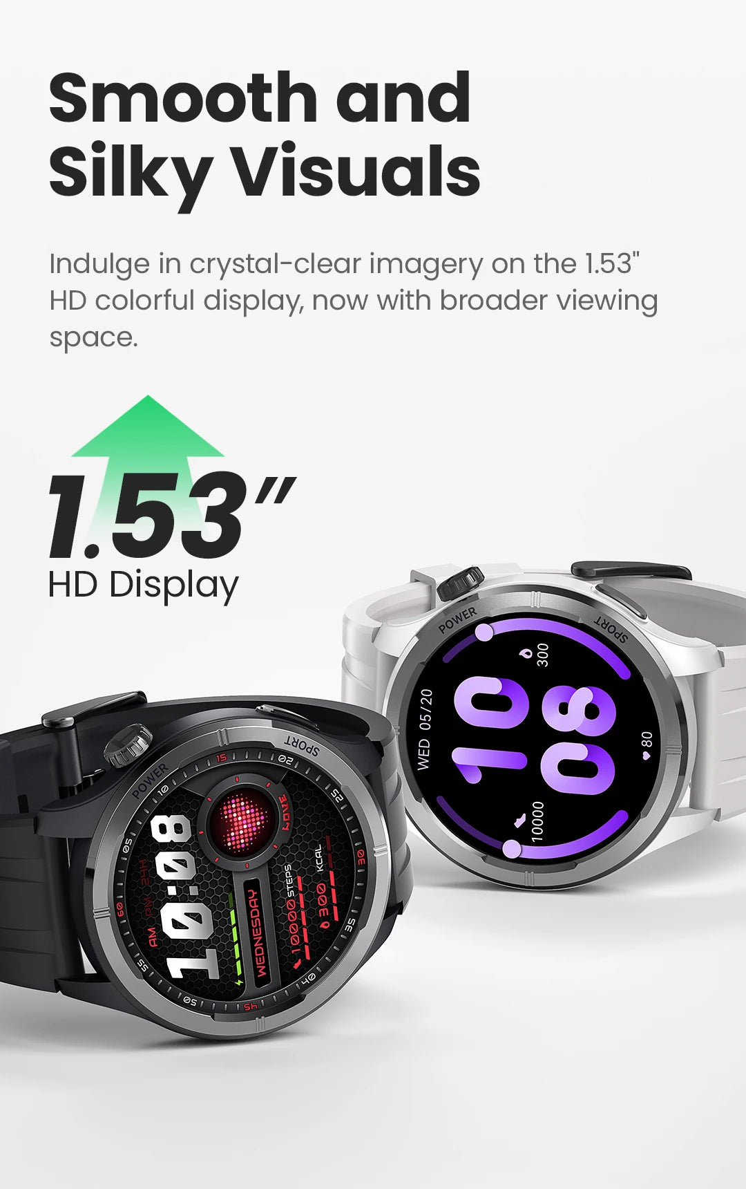 HAYLOU Solar Neo Smart Watch 1.53'' HD Display Bluetooth Call 24H Health Monitoring Smartwatchs Men Women Smart Sport Watchs